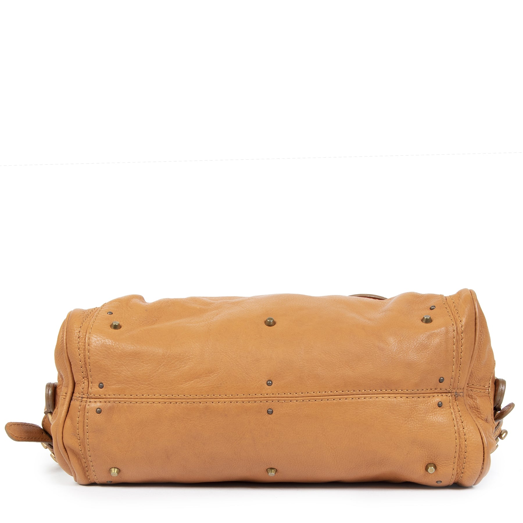 Authentieke Tweedehands Chloé Paddington Aged Cognac Leather Medium Bag juiste prijs veilig online shoppen luxe merken webshop winkelen Antwerpen België mode fashion