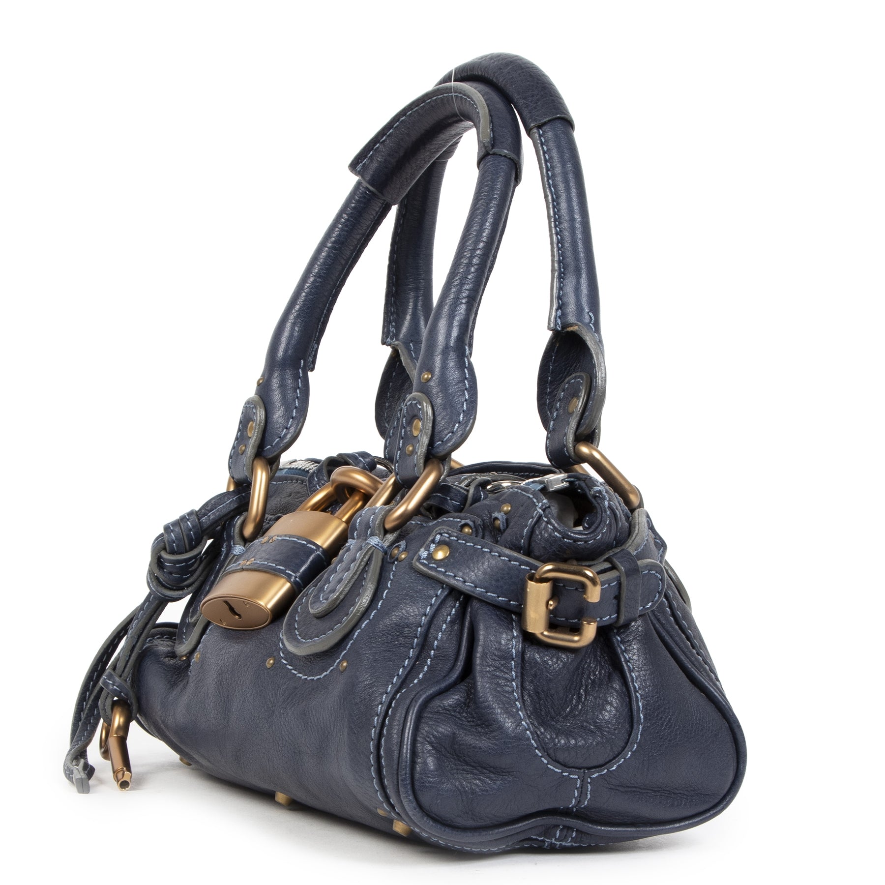 Authentique seconde-main vintage Chloé Mini Blue Paddington Bag achète en ligne webshop LabelLOV