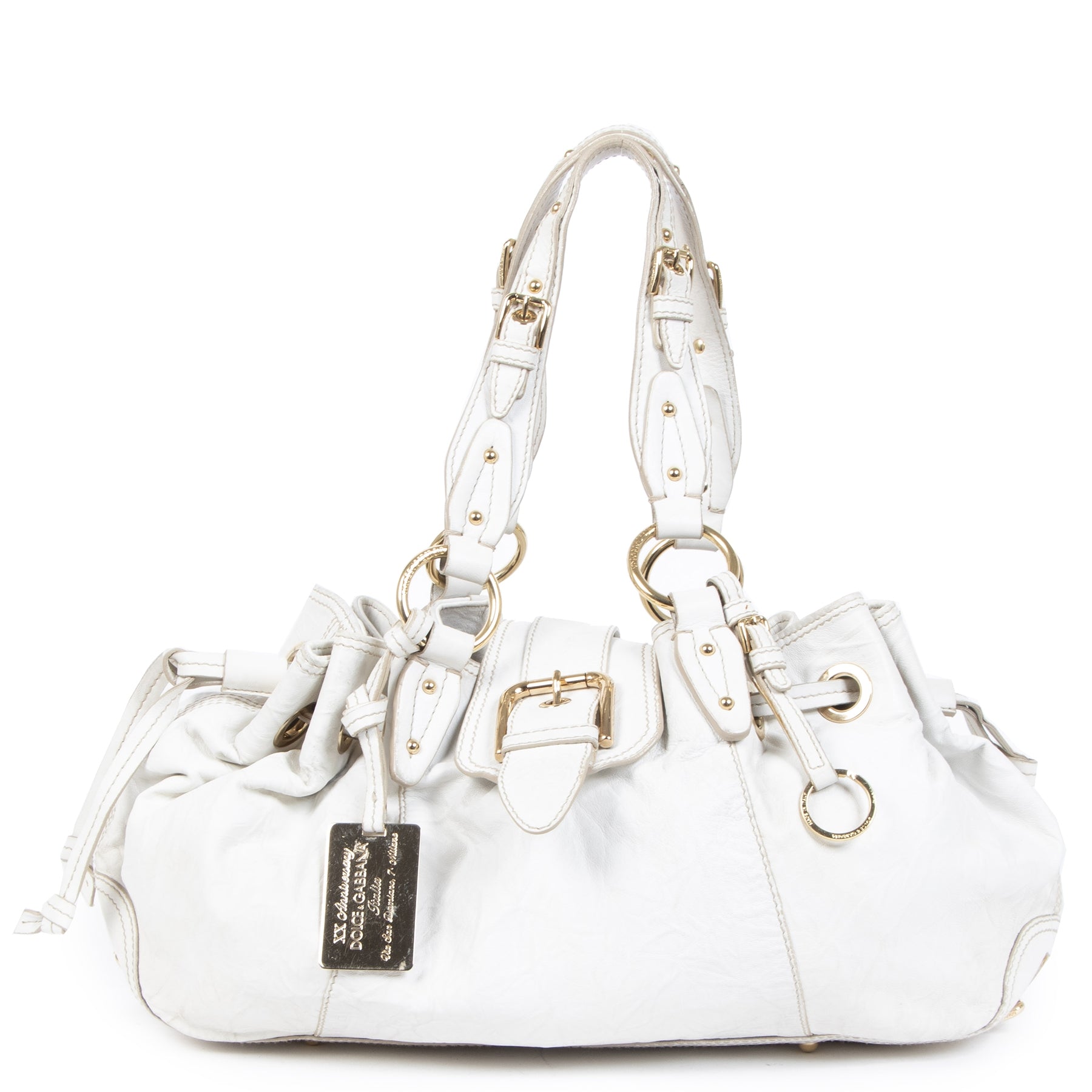 Authentic second-hand vintage Dolce & Gabbana White Shoulder Bag buy online webshop LabelLOV
