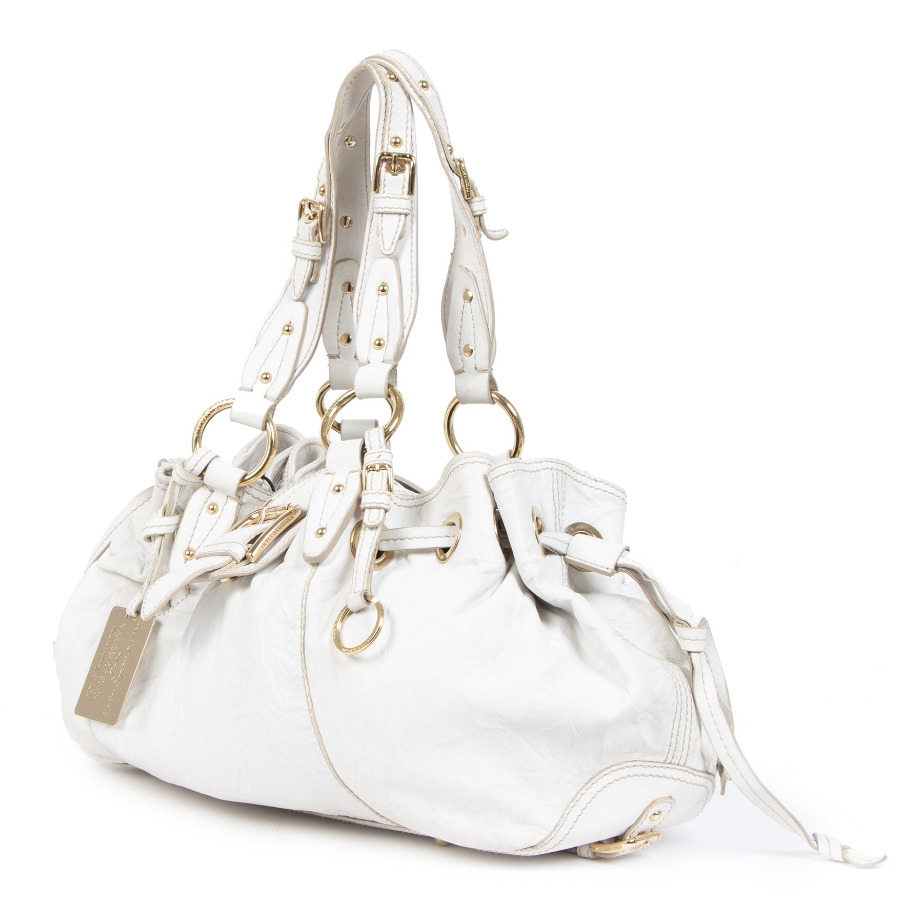Authentieke tweedehands vintage Dolce & Gabbana White Shoulder Bag koop online webshop LabelLOV