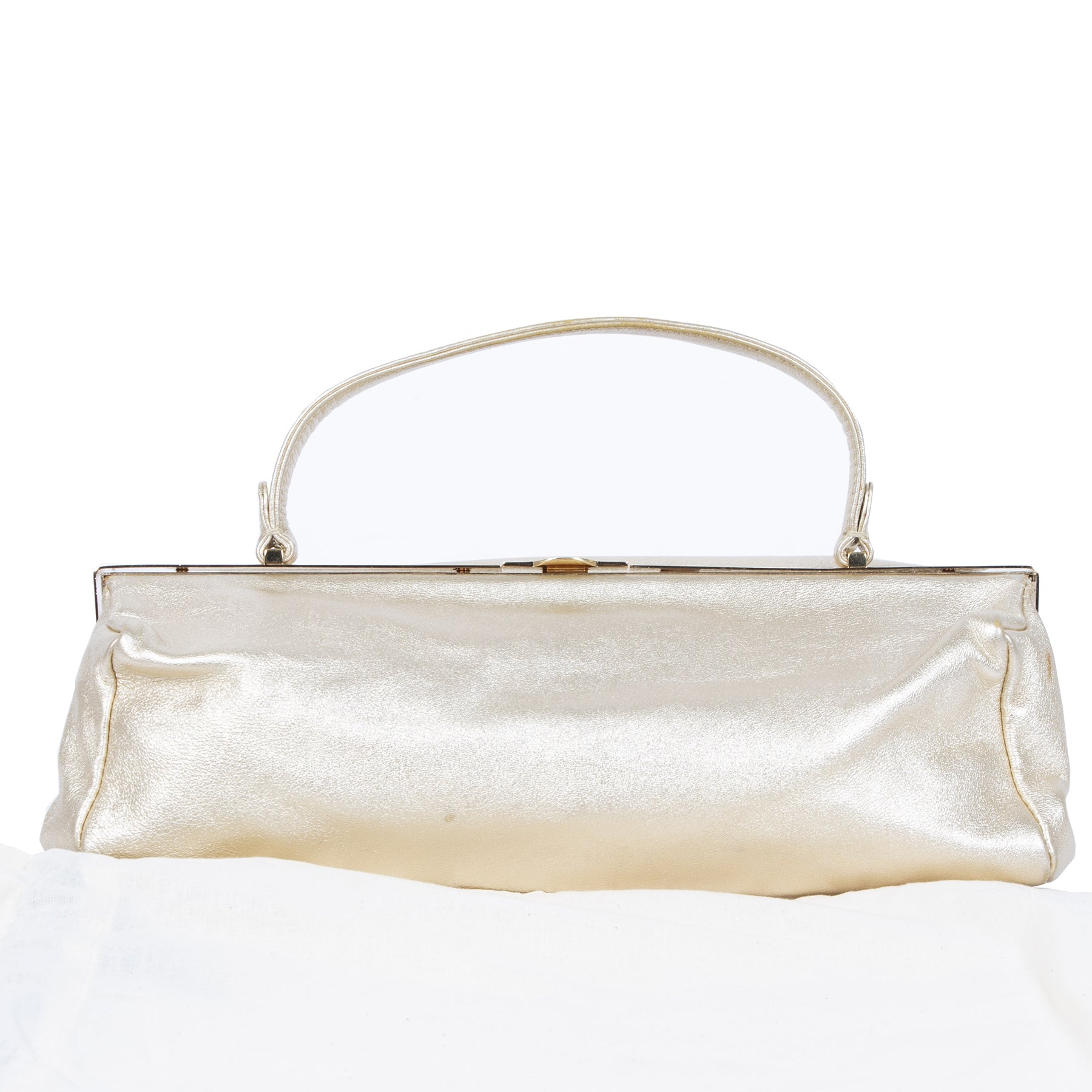 Authentieke tweedehands vintage Miu Miu Gold Evening Bag koop online webshop LabelLOV