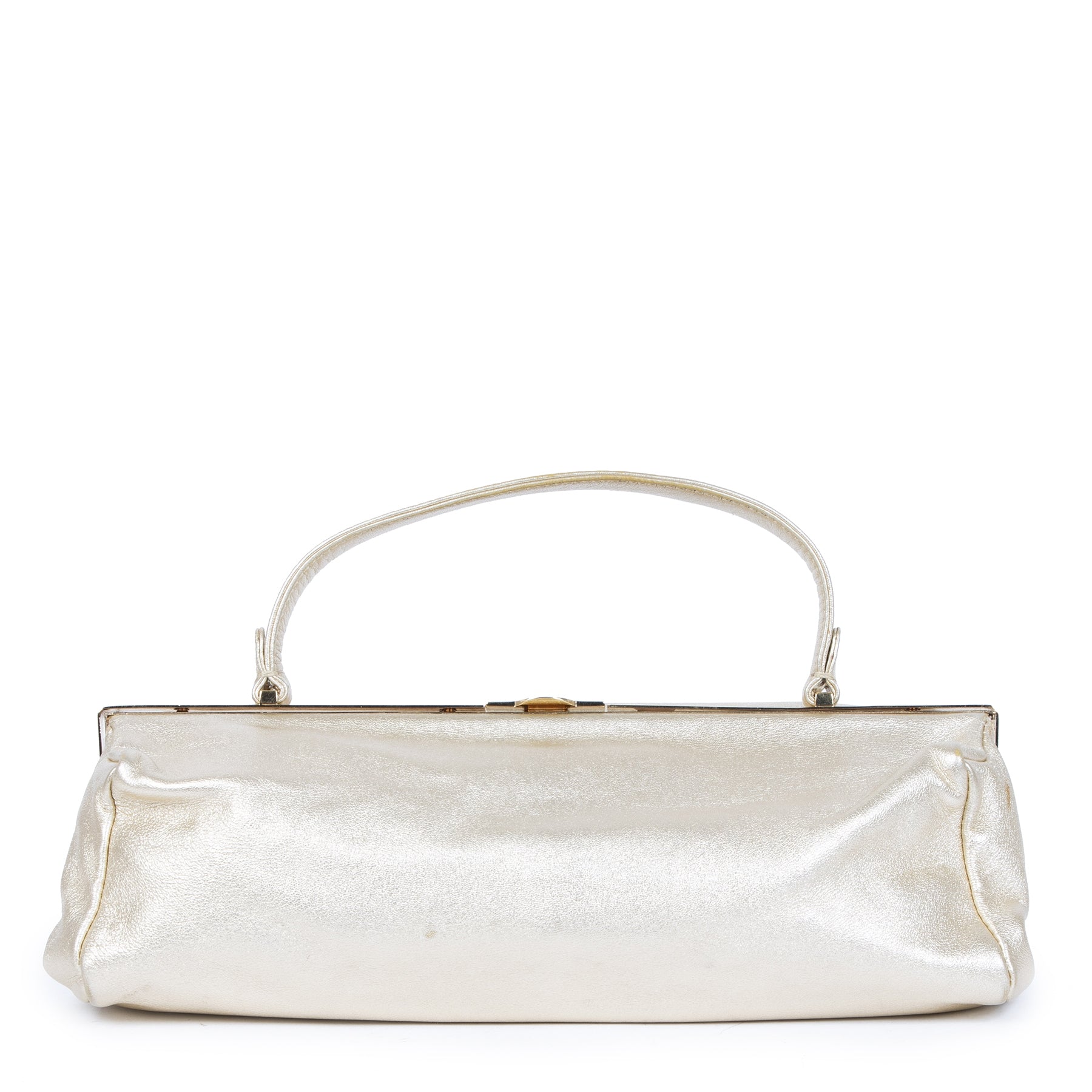 Authentieke tweedehands vintage Miu Miu Gold Evening Bag koop online webshop LabelLOV