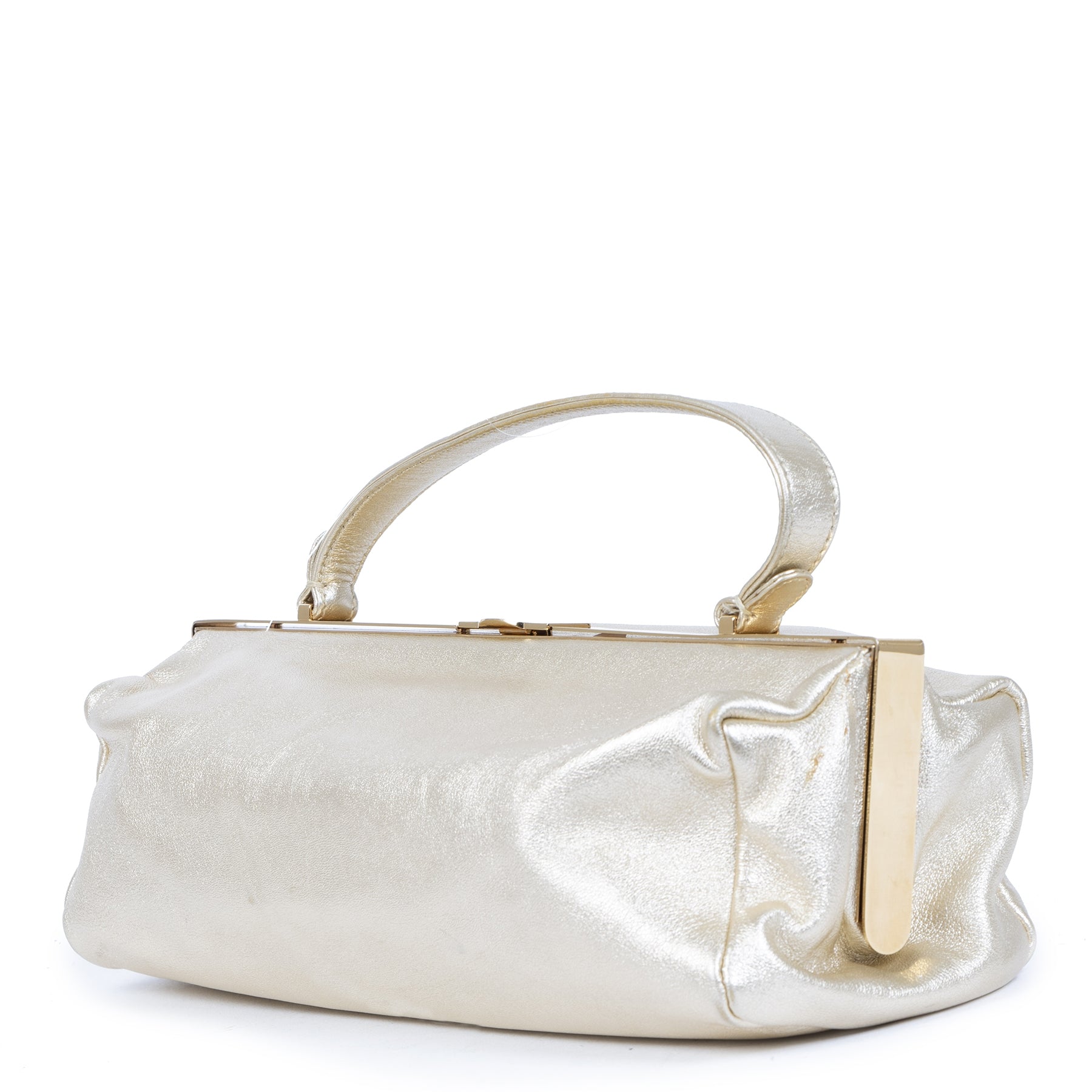 Authentic second-hand vintage Miu Miu Gold Evening Bag buy online webshop LabelLOV
