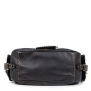 Authentieke Tweedehands Valentino Brown Leather Shoulder Bag Crystal V Logo juiste prijs veilig online shoppen luxe merken webshop winkelen Antwerpen België mode fashion