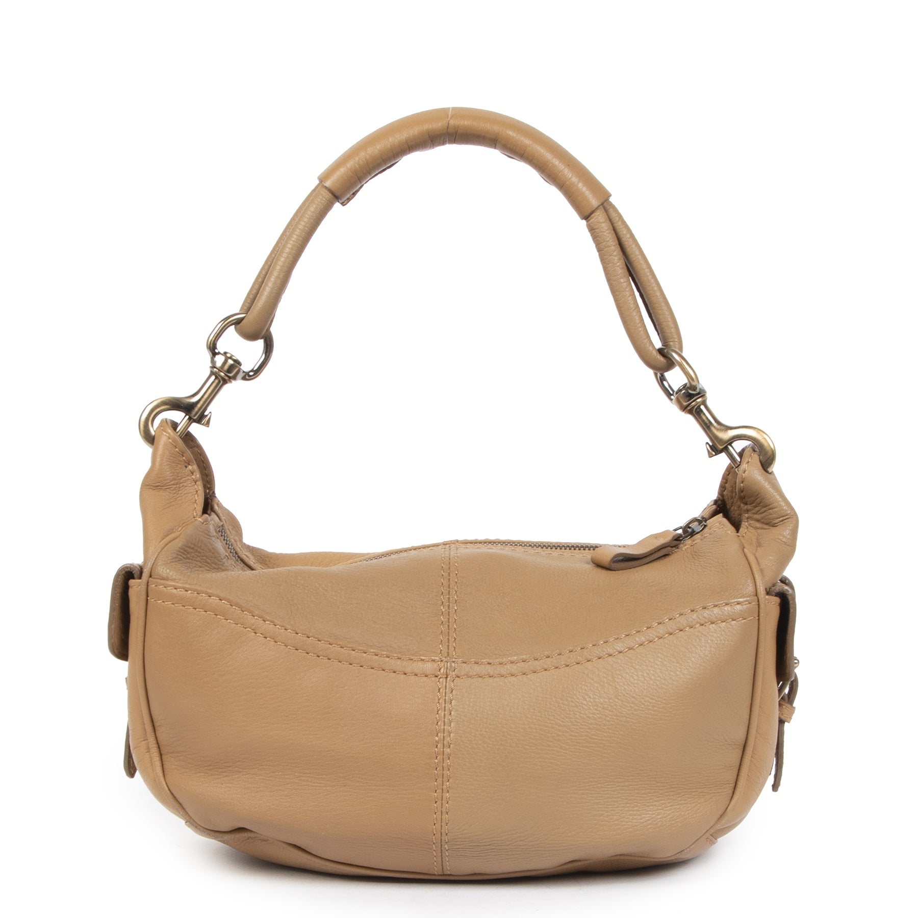 Authentic secondhand Valentino Camel V shoulder bag at the right price safe and secure LabelLOV Luxury brand Antwerp