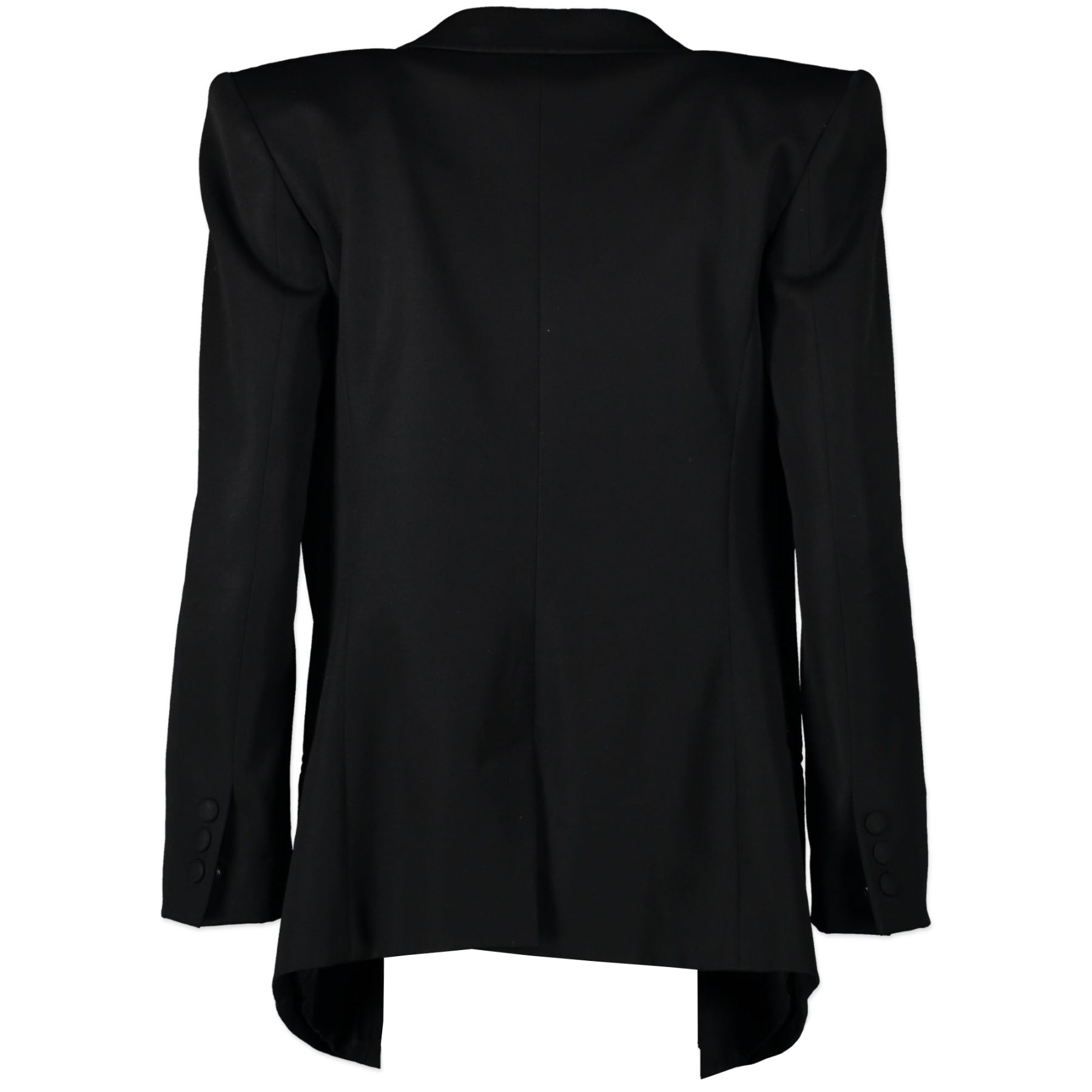 Authentic secondhand Balmain Black Blazer with Silver Brooch - Size 38 designer clothing fashion luxury vintage webshop safe secure online shopping