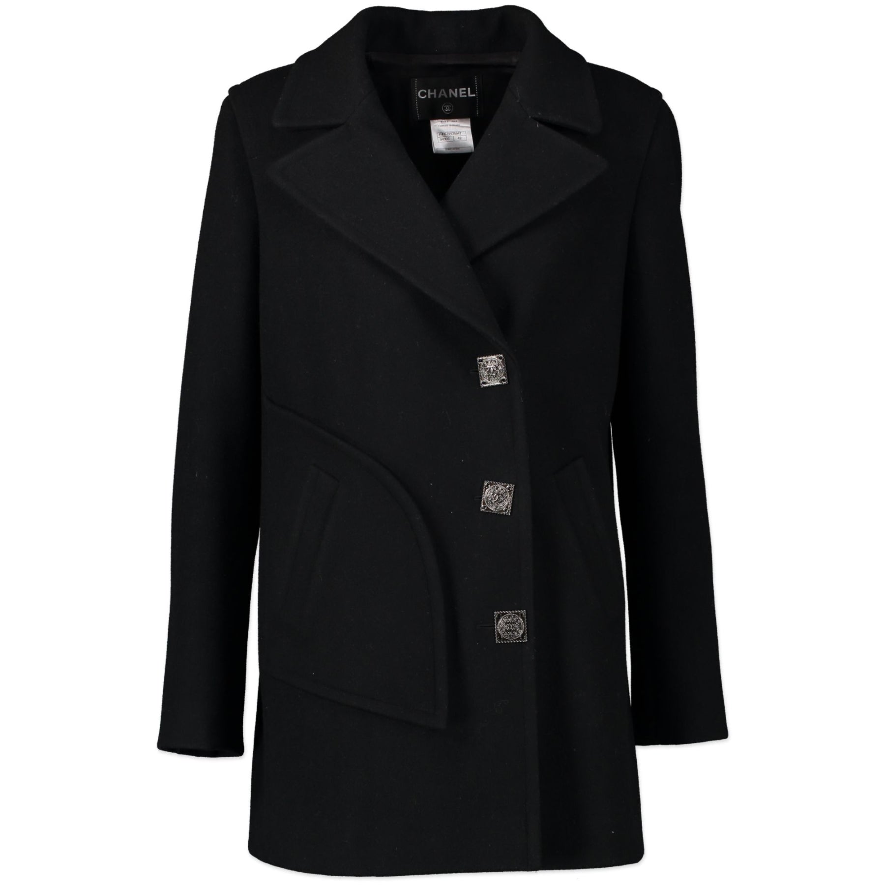 Chanel Black Wool Coat for the best price at Labellov secondhand luxury in Antwerp