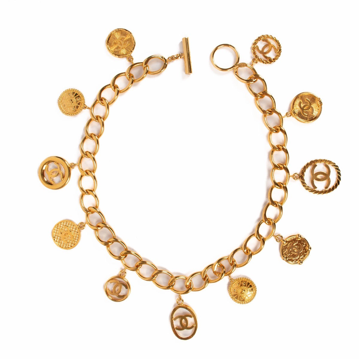 Chanel 93P Gold Charm Belt/Necklace