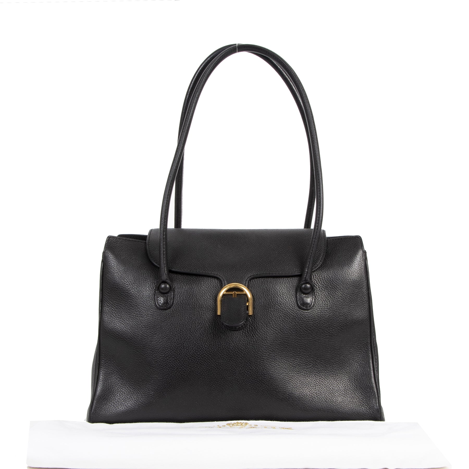 Delvaux Black Top Handle Shoulder Bag