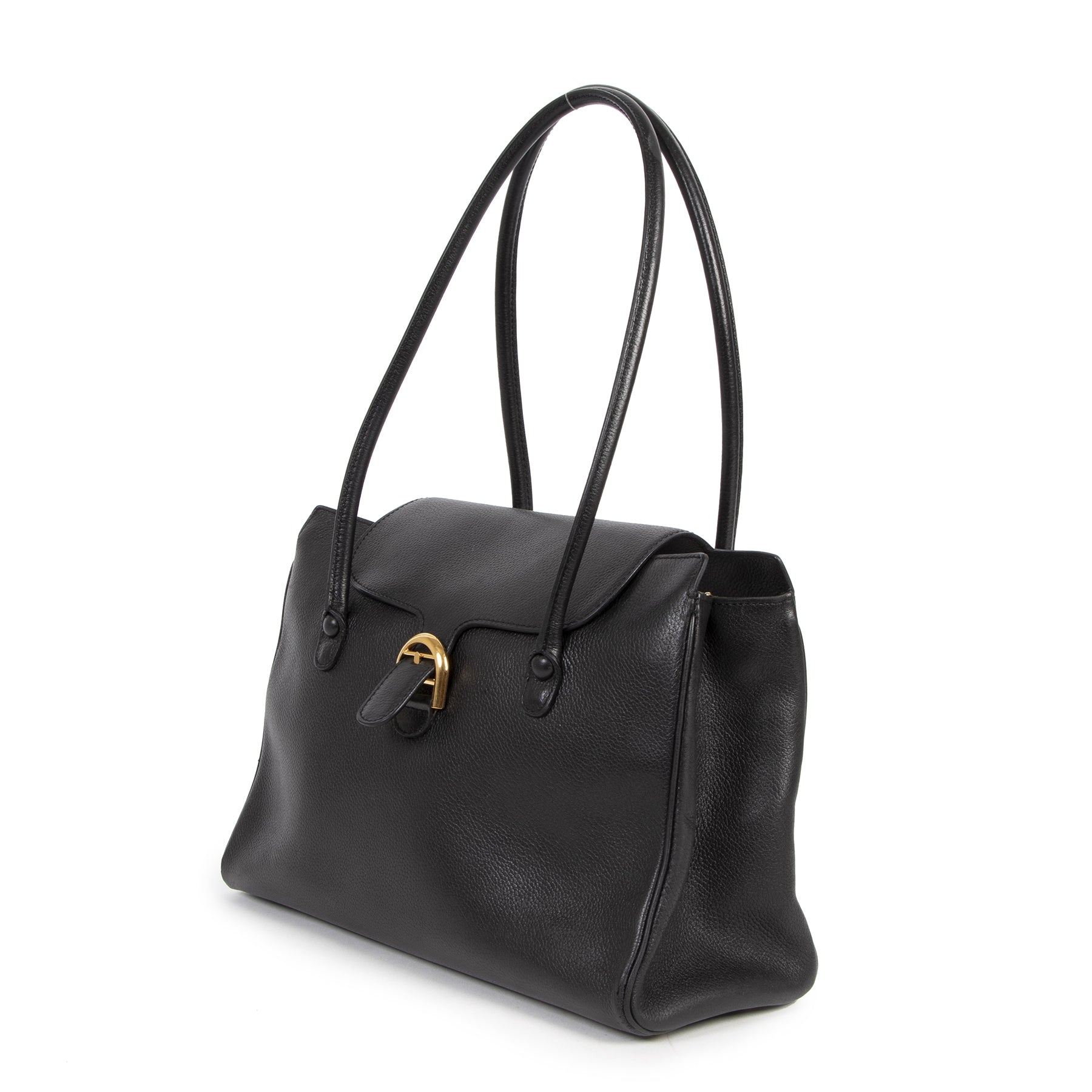Buy Authentic secondhand Delvaux Black Top Handle Shoulder Bag at the right price safe and secure online at LabelLOV webshop Antwerp Belgium