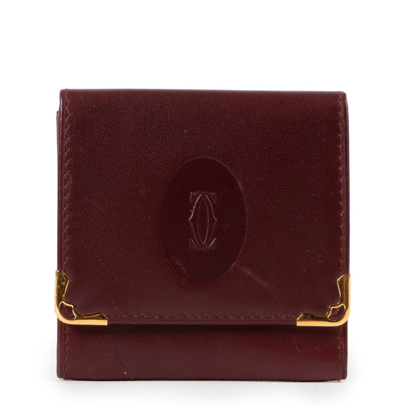 Veilig online kopen van authentiek Cartier Burgundy portemonnee aan de juiste prijs.