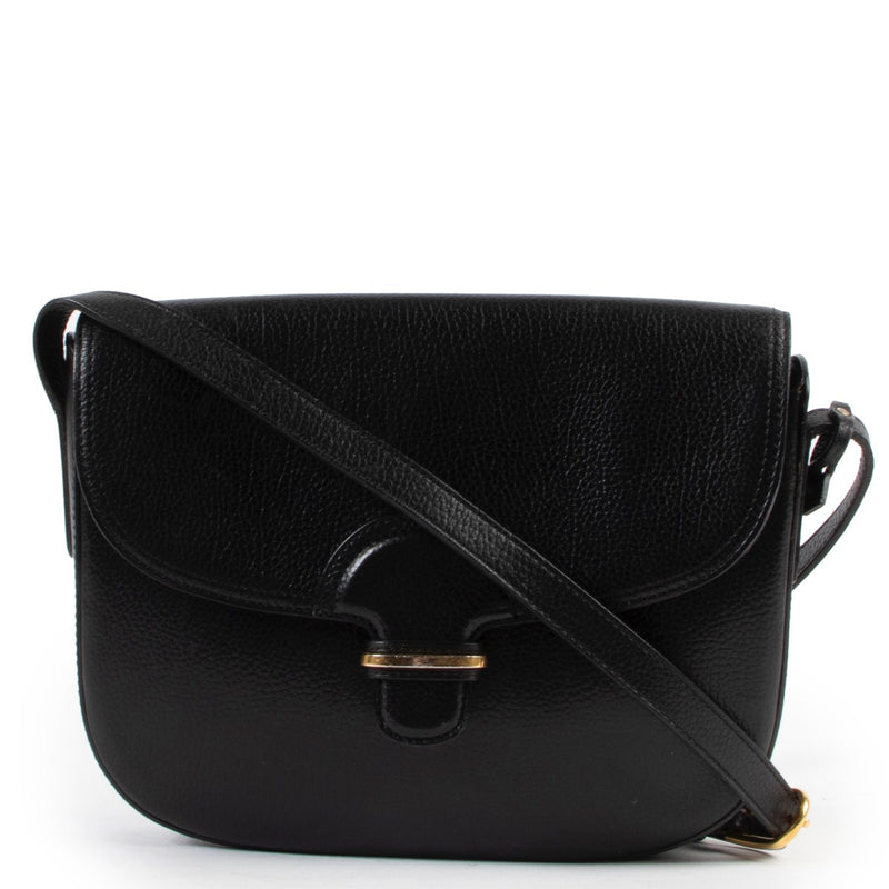 Shop safe online at Labellov this 100% authentic second hand Delvaux Black Leather Crossbody