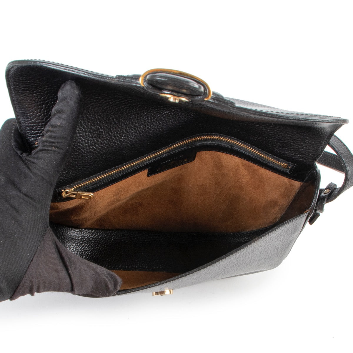 Shop safe online at Labellov this 100% authentic second hand Delvaux Black Leather Crossbody