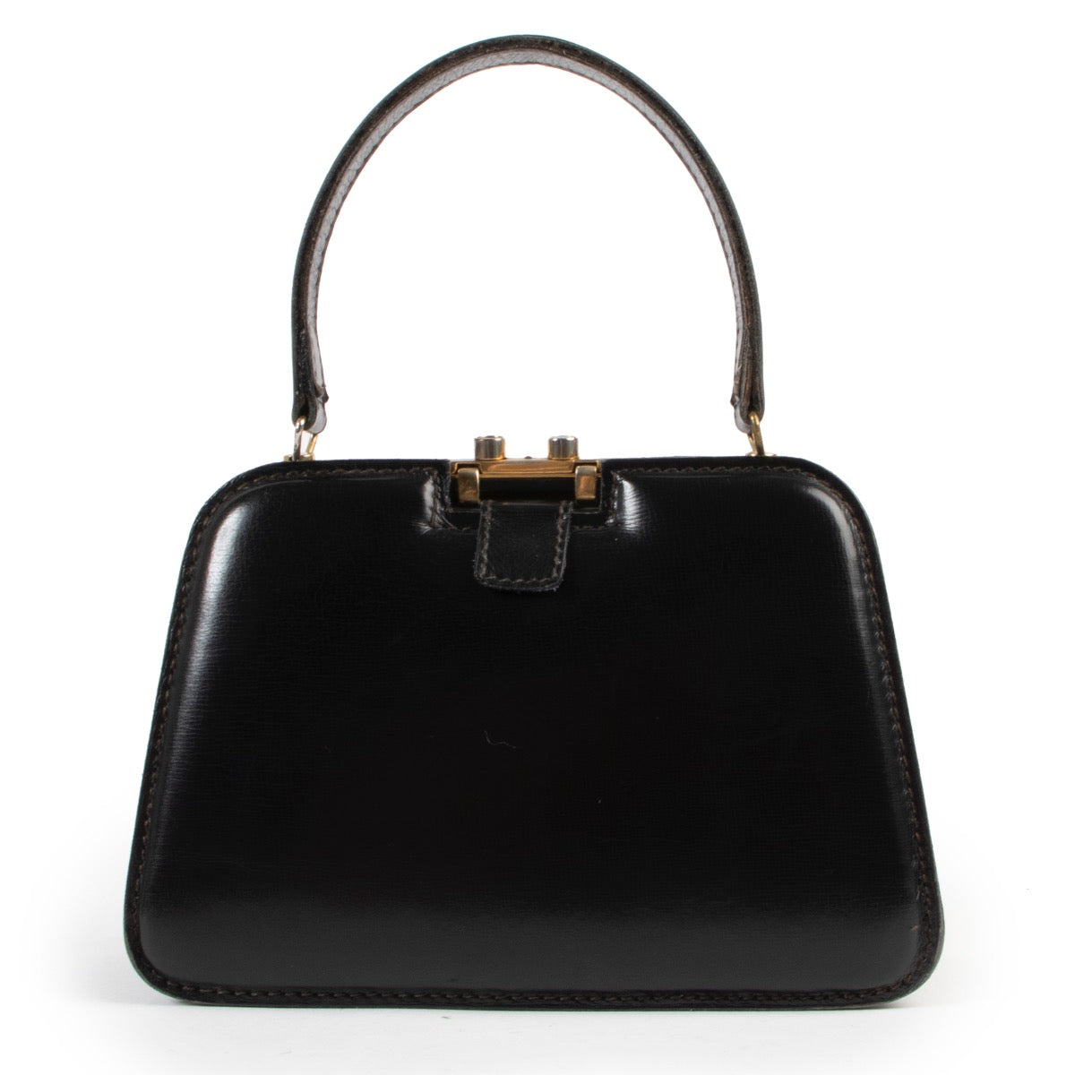 Shop safe online at Labellov in Antwerp this 100% authentic second hand Delvaux Black Top Handle Bag