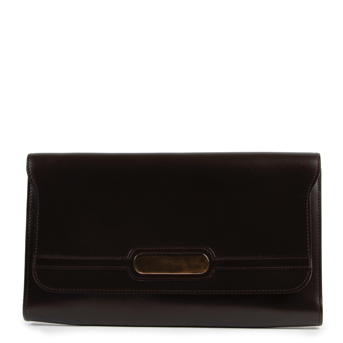 buy authentic Delvaux Chocolate Brown Clutch by labellov for the best price