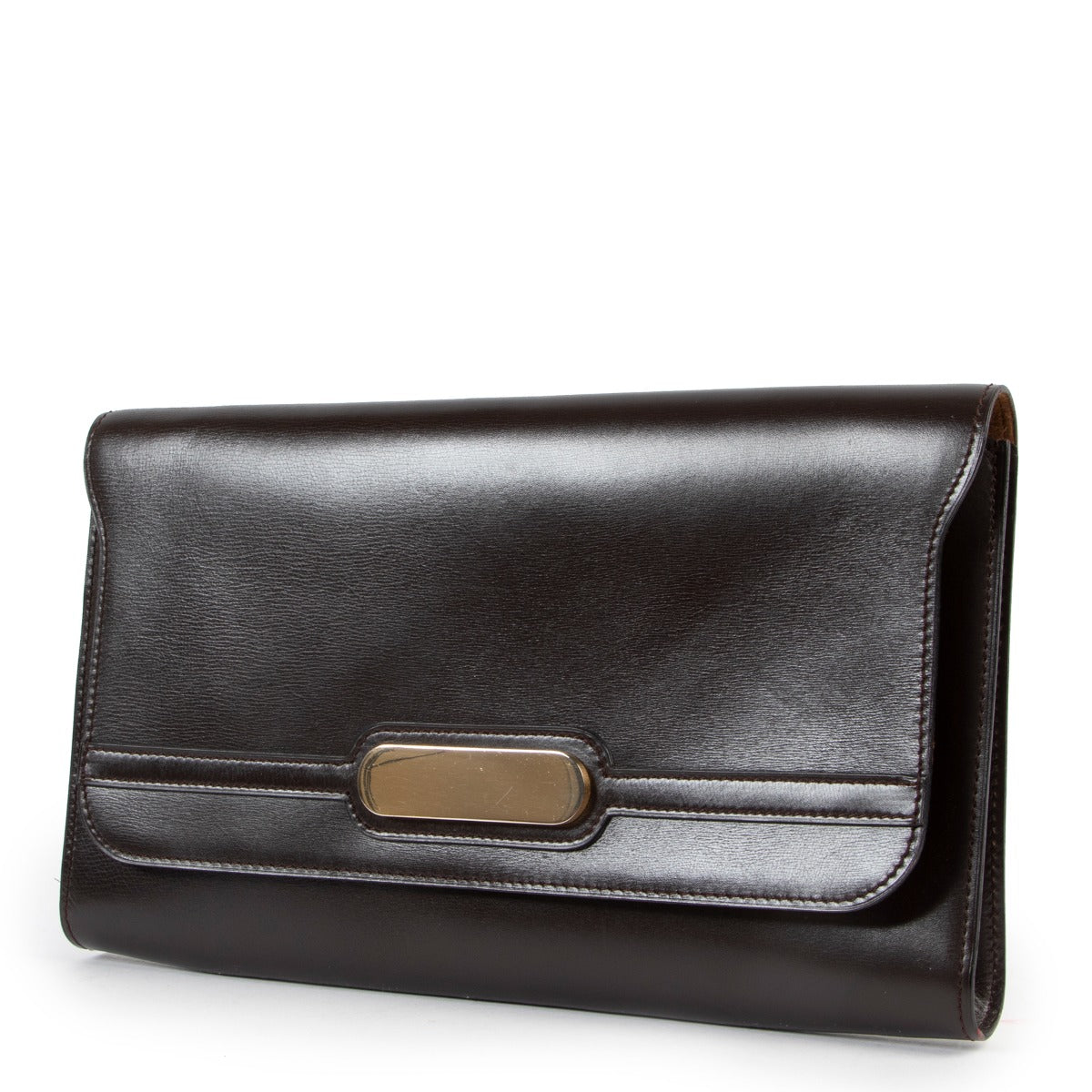 buy authentic Delvaux Chocolate Brown Clutch by labellov for the best price