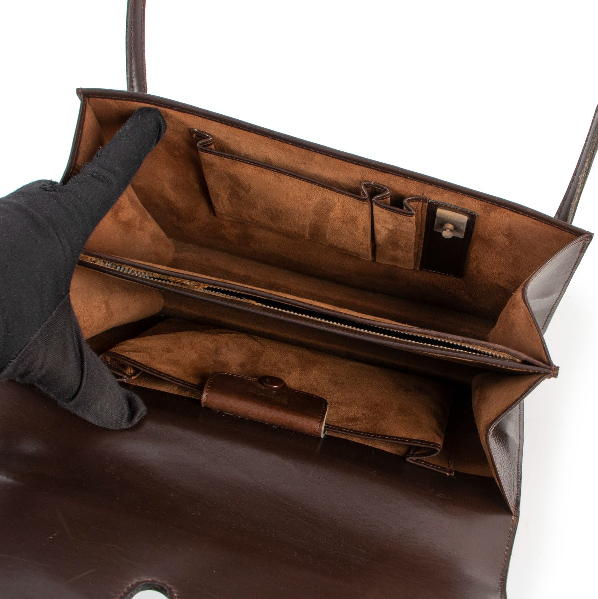 Delvaux Brown Top Handle Bag Buy this 100% authentic Delvaux bag safely here.