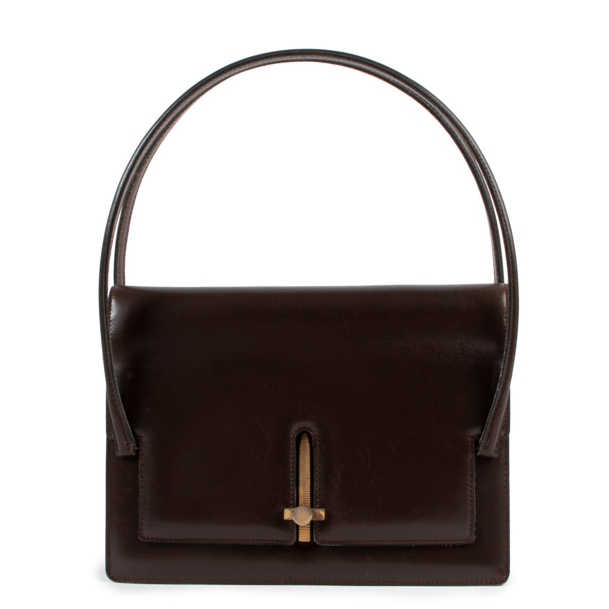 Delvaux Brown Top Handle Bag Buy this 100% authentic Delvaux bag safely here.