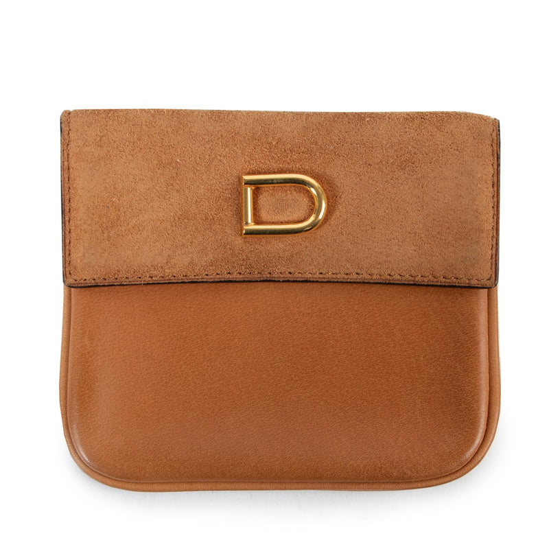 Shop safe online authentic second hand Delvaux Cognac Coin Wallet.