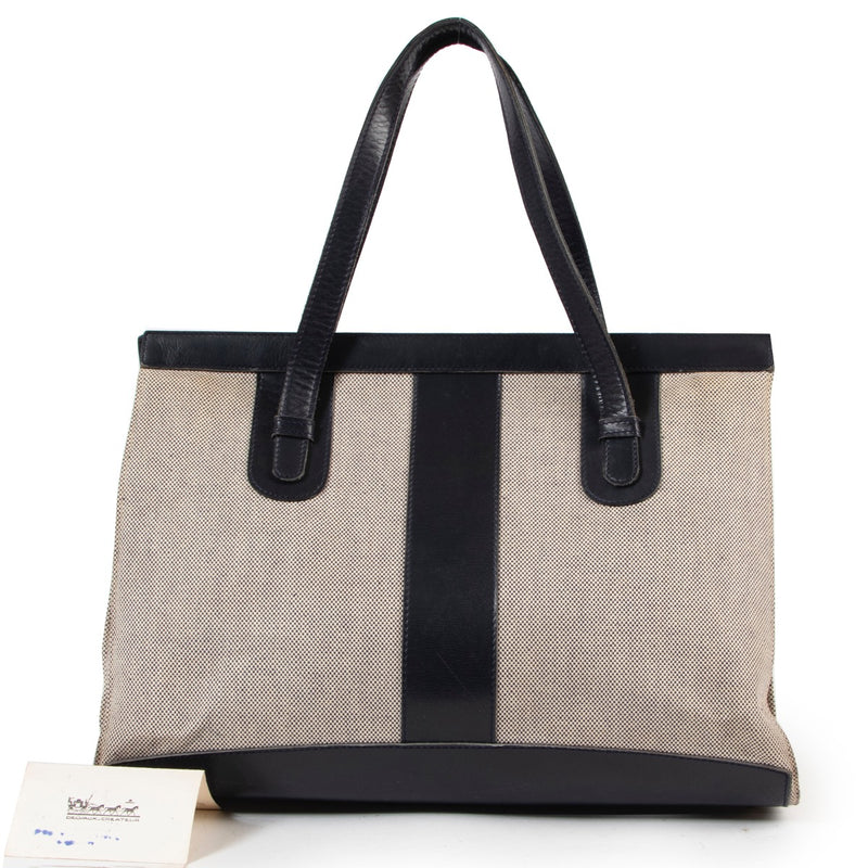 Veilig online kopen van authentieke Delvaux Blue Canvas Shoulder Bag bij Labellov.