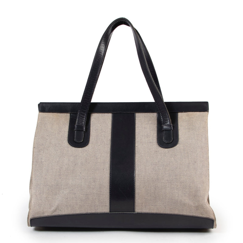 Shop safe authentic second hand Delvaux Blue Canvas Shoulder Bag.