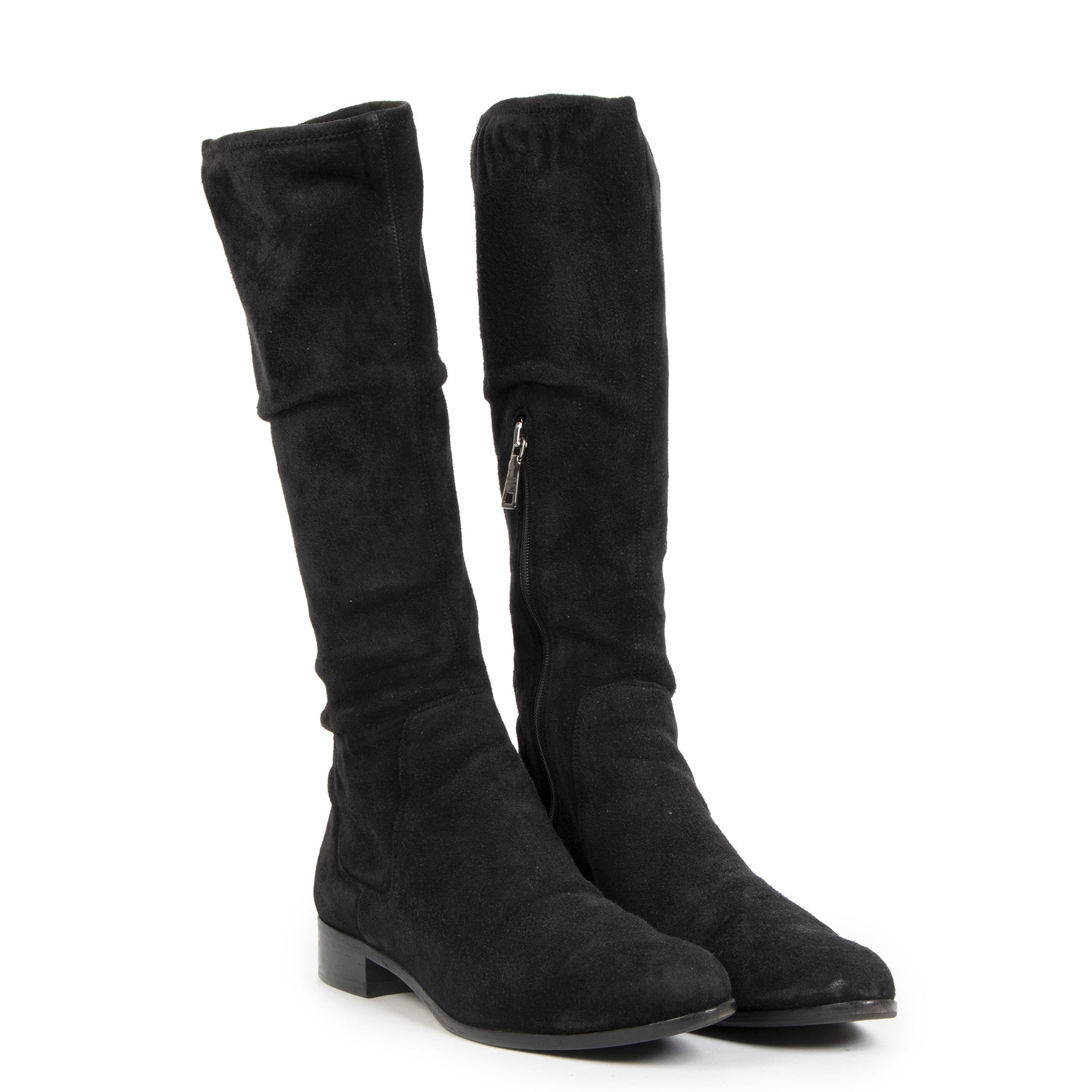 Prada Black Suede Boots - Size 38