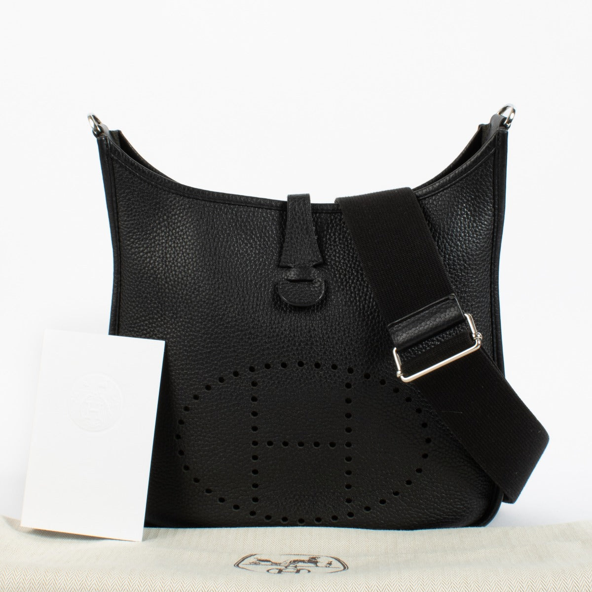 shop 100% authentic second hand Hermès Evelyne III 29 Black Clemence PHW on Labellov.com