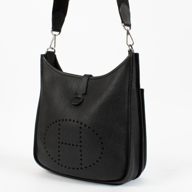 shop 100% authentic second hand Hermès Evelyne III 29 Black Clemence PHW on Labellov.com
