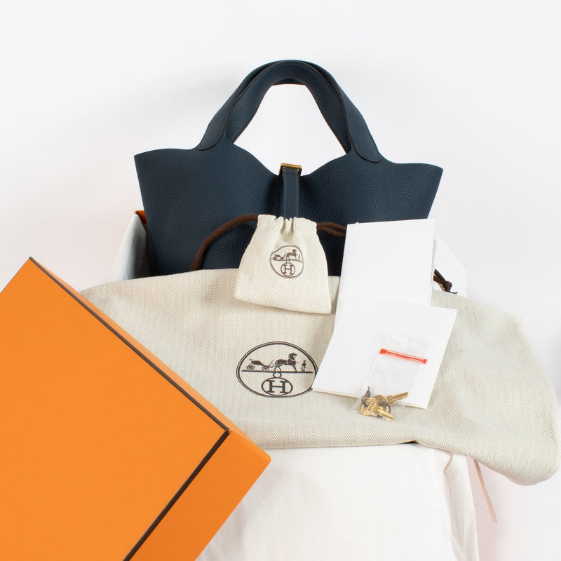 Hermes Picotin 22 Bleu de Prusse Clemence