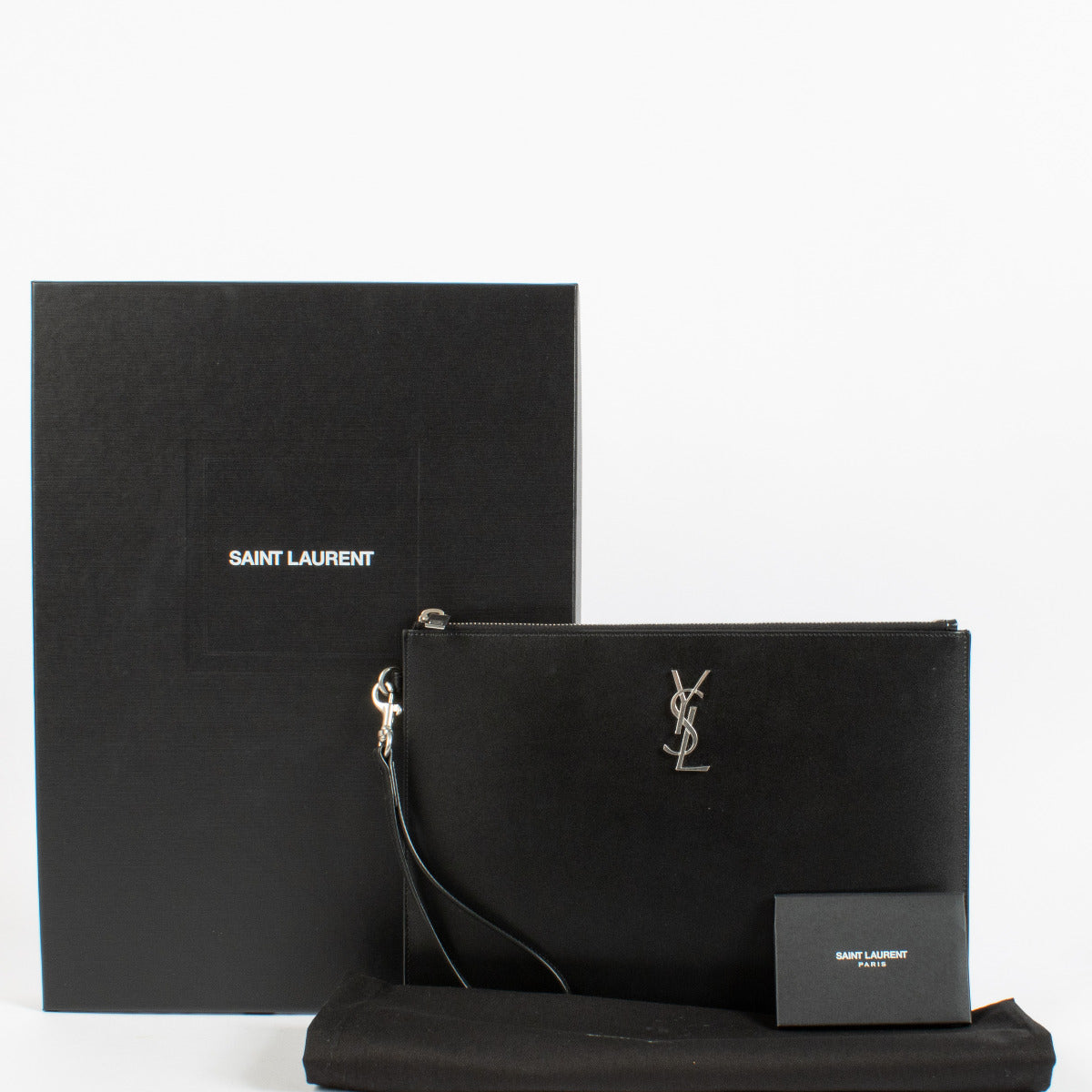 Pochette noire Saint Laurent