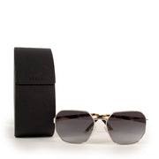 Shop authentic second hand luxury high end designer Prada SPR54X Pale Gold/Tortoise Metal Frame Polarized Sunglasses at Labellov