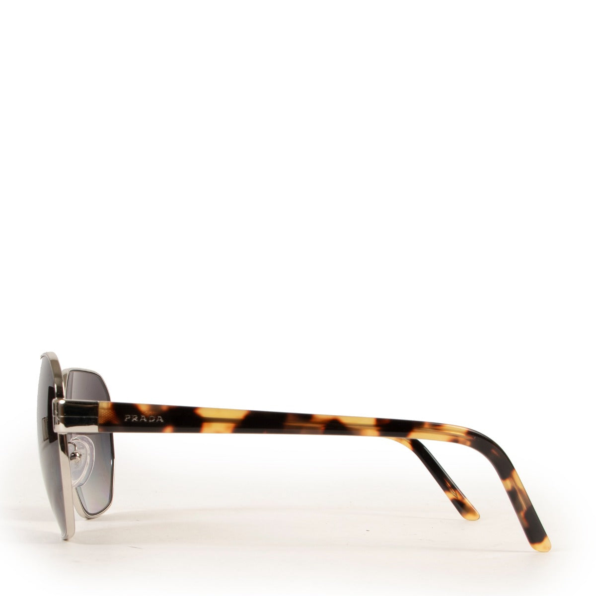 Shop authentic second hand luxury high end designer Prada SPR54X Pale Gold/Tortoise Metal Frame Polarized Sunglasses at Labellov