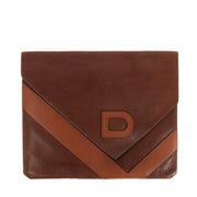 Delvaux Brown Vintage Large Leather Clutch