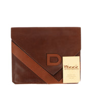 Delvaux Brown Vintage Large Leather Clutch