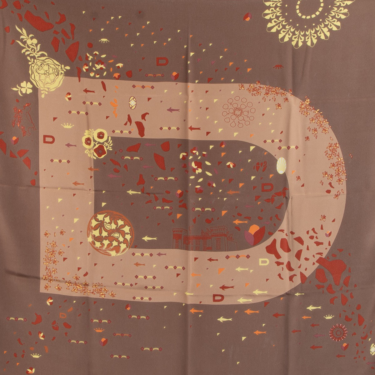 Buy real authentic preloved Delvaux Brown Silk Scarf safe online at Labellov.com or in Brussels, Knokke and Antwerp