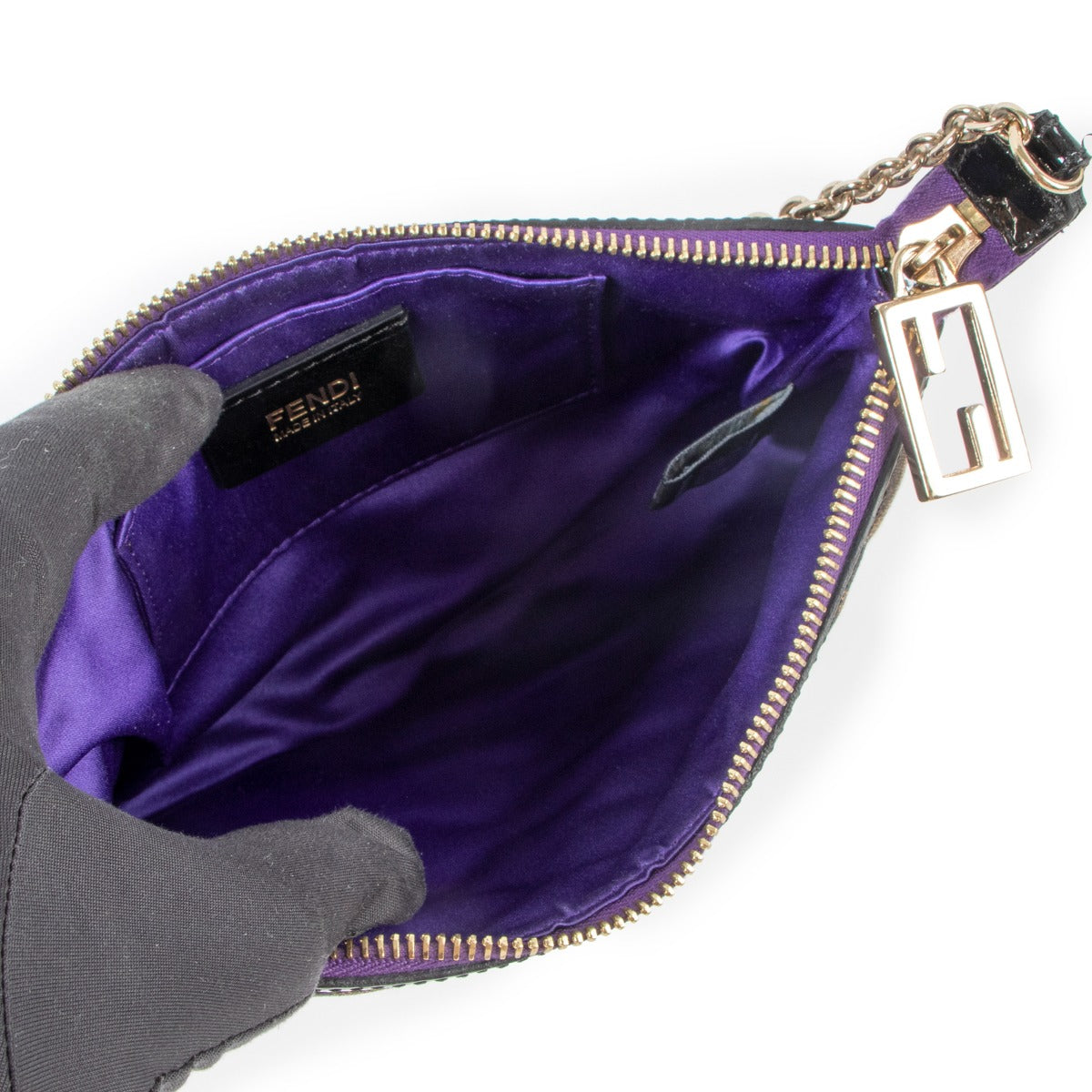 Fendi Zucca Canvas Quilted Pochette Bag