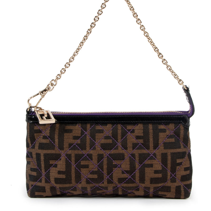 Fendi Zucca Canvas Quilted Pochette Bag