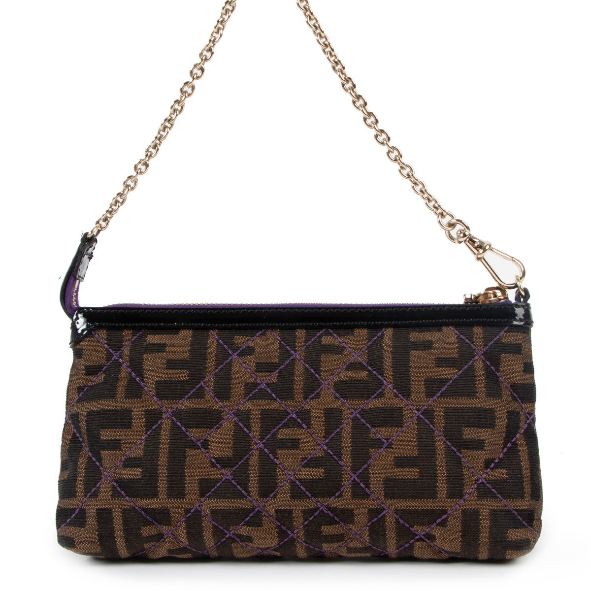 Fendi Zucca Canvas Quilted Pochette Bag