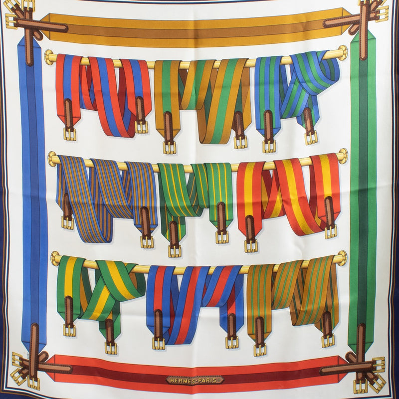 shop 100% authentic second hand Hermès Blue Bretels Carré 90 Silk Scarf on Labellov.com