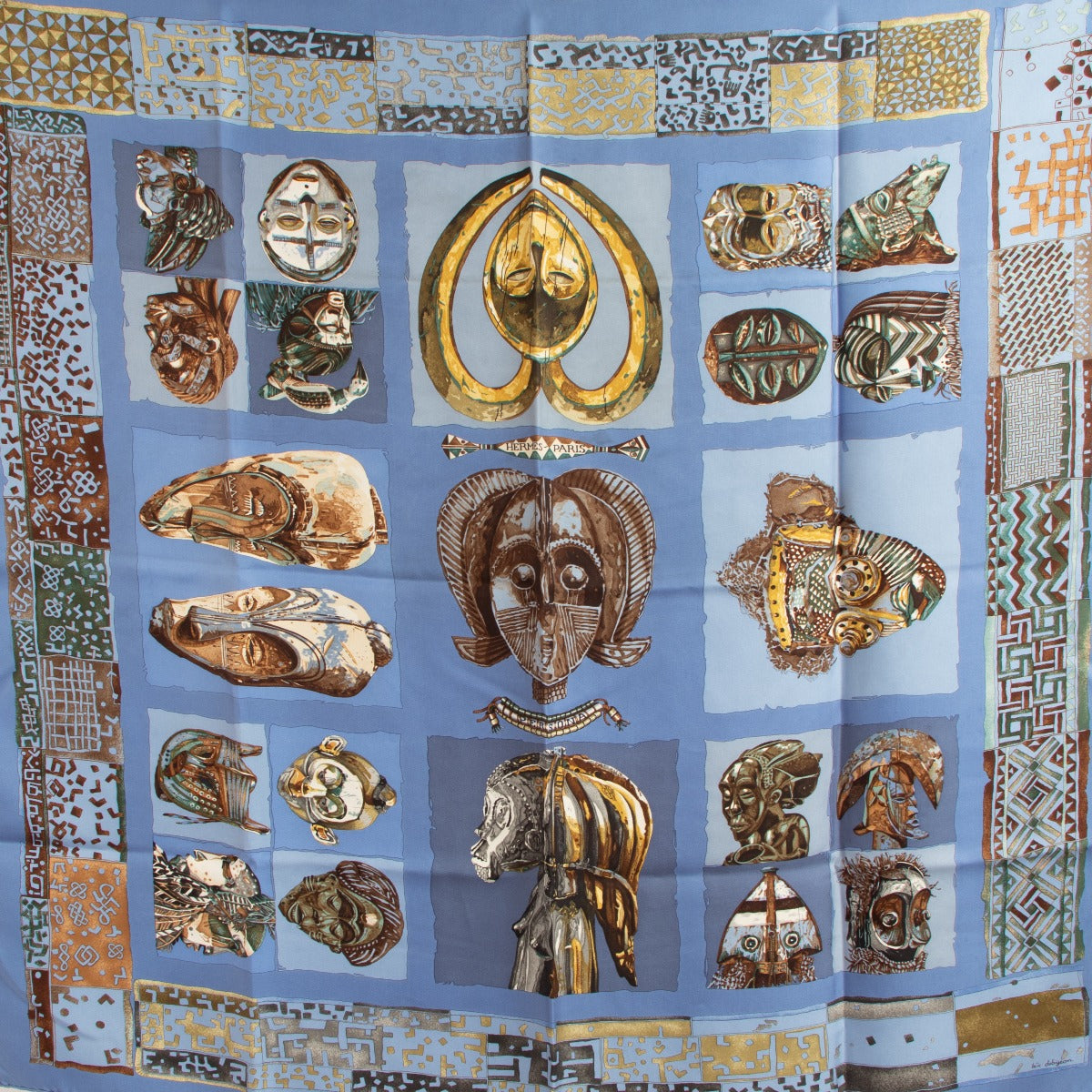 Hermès Blue Persona Silk Scarf