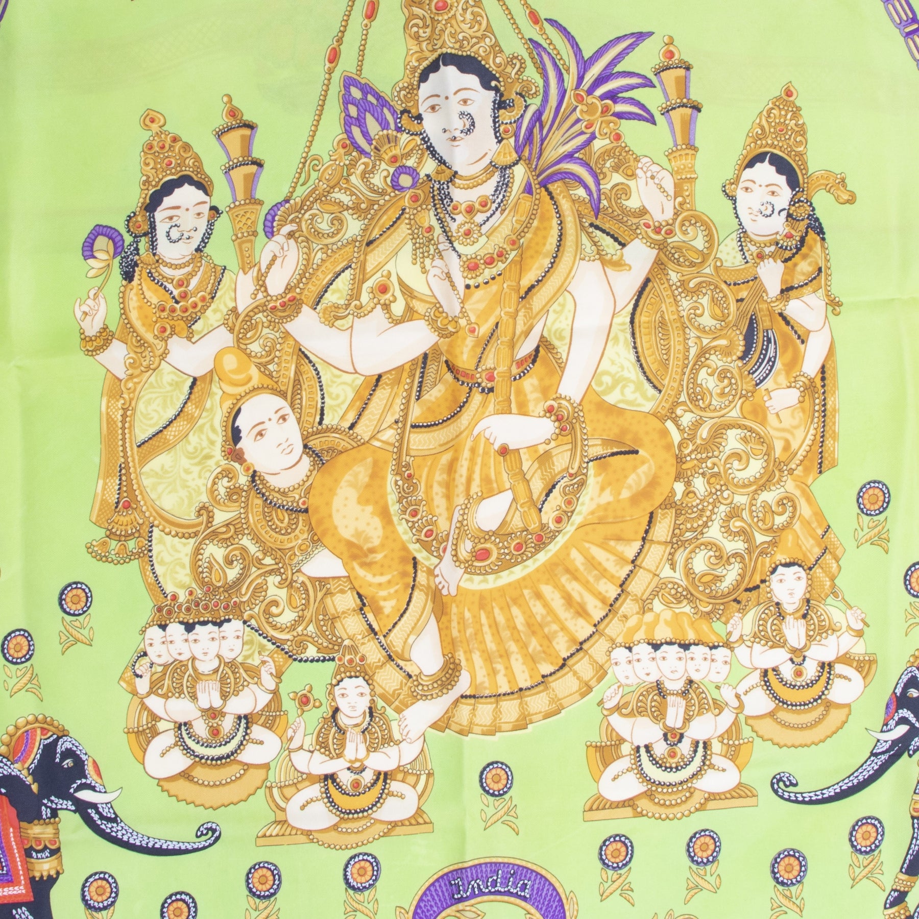 Authentic secondhand Hermès India Carré Scarf designer scarves accessories fashion luxury vintage webshop safe secure online shopping