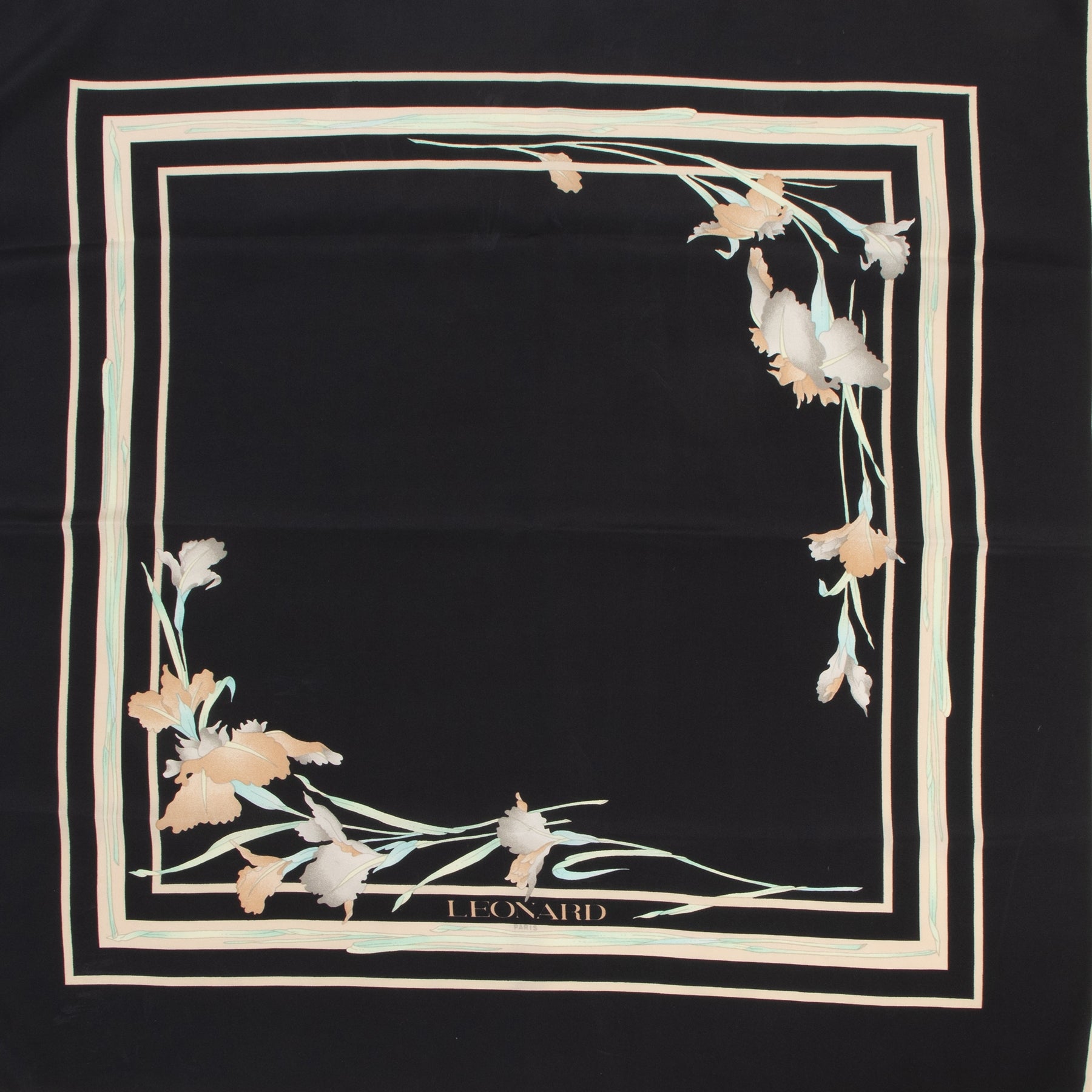 shop safe online Leonard Black Printed Silk Scarf