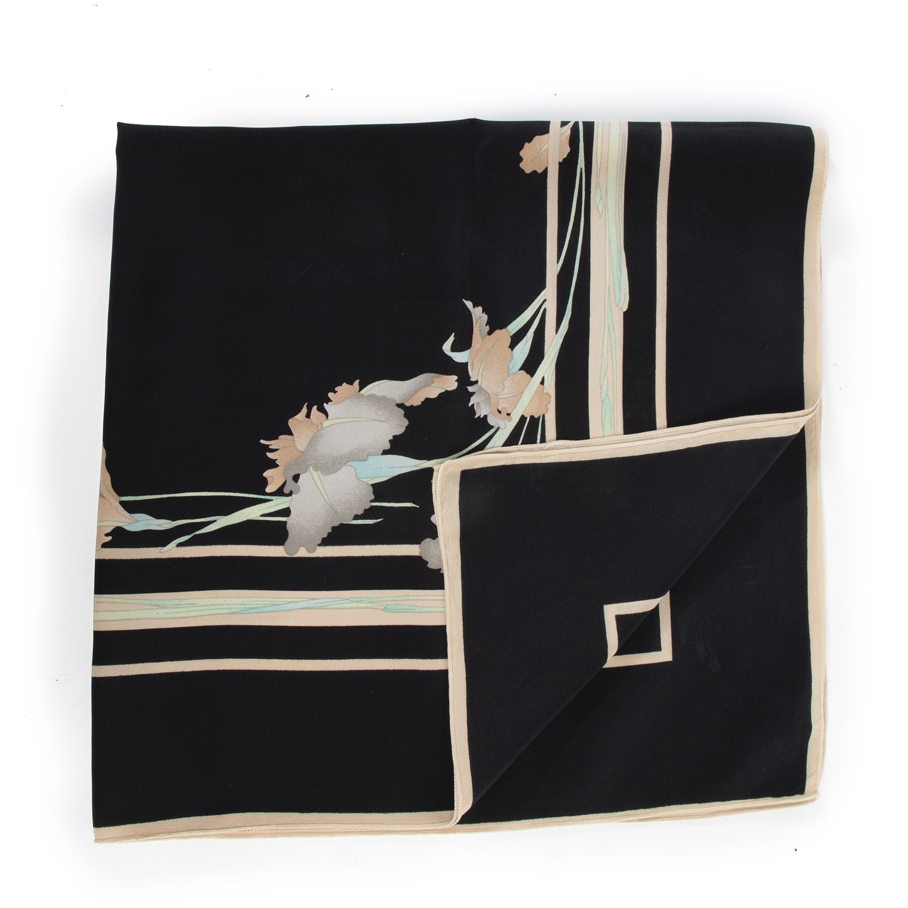 Leonard Black Printed Silk Scarf
