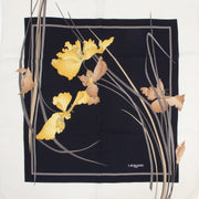 Leonard Black/ Beige Floral Printed Silk Scarf