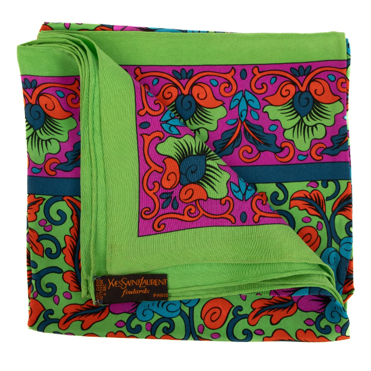 Buy real authentic Saint Laurent Multicolor Floral Scarf safe online at Labellov.com or in Brussels, Knokke and Antwerp