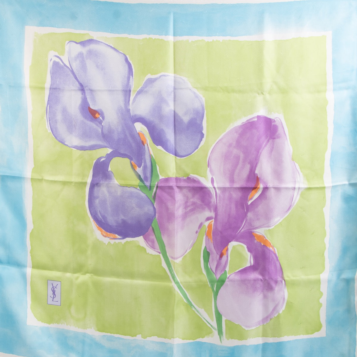 Buy real authentic Saint Laurent Pastel Iris Scarf safe online at Labellov.com or in Brussels, Knokke and Antwerp