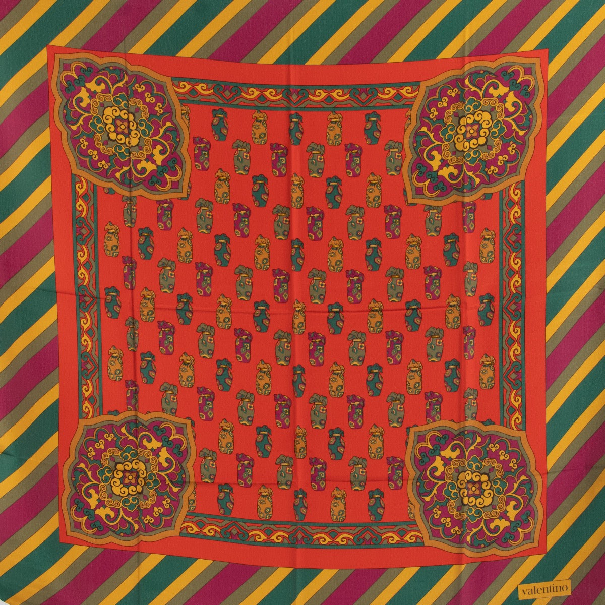 buy real authentic Valentino Multicolor Silk Scarf sale online at Labellov.com or in Brussels, Knokke and Antwerp