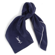 Authentic second-hand vintage Yves Saint Laurent Blue Silk Scarf buy online webshop LabelLOV