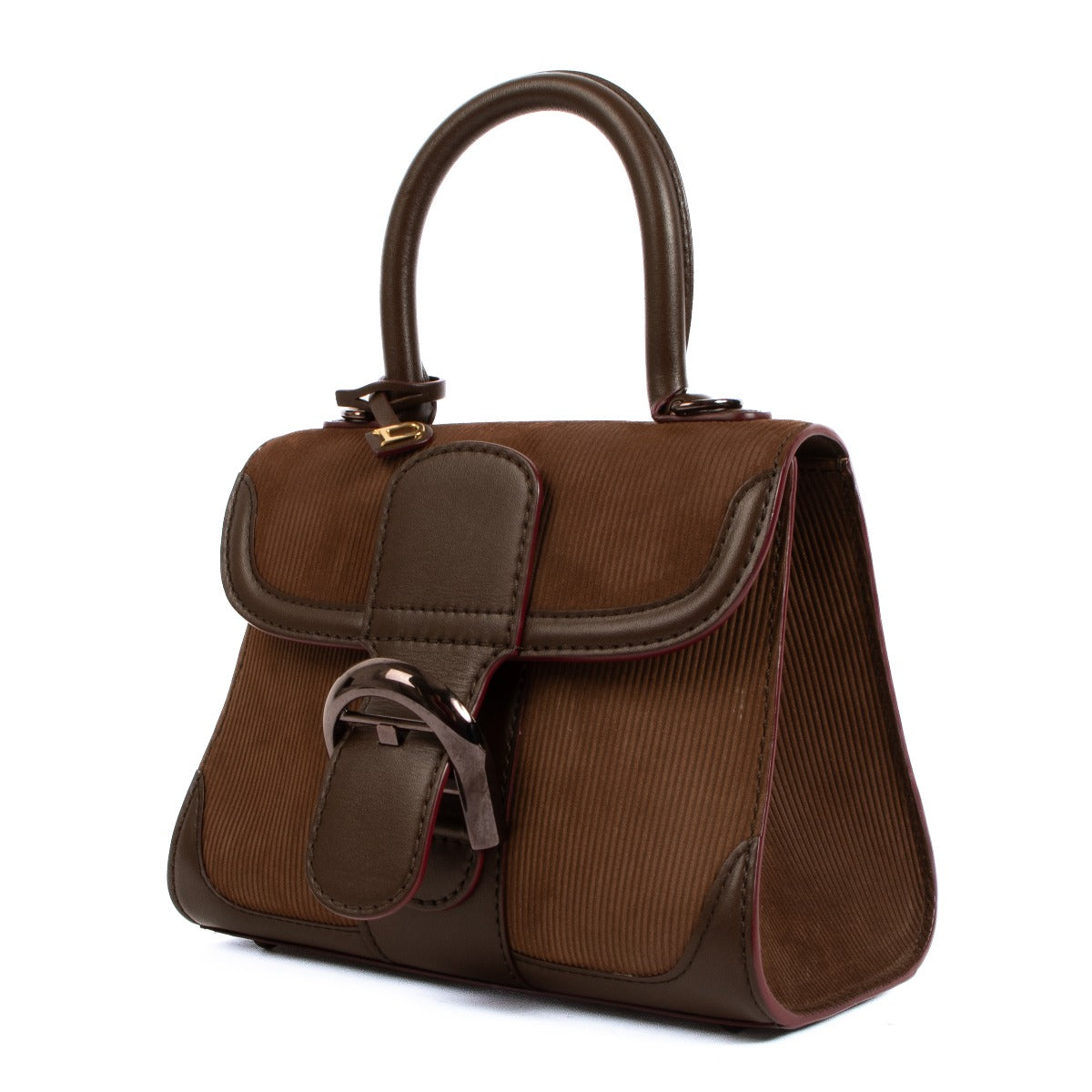 Delvaux Brillant Mini Derby Brown Nubuck Cheyenne Corduroy/Box Calf
