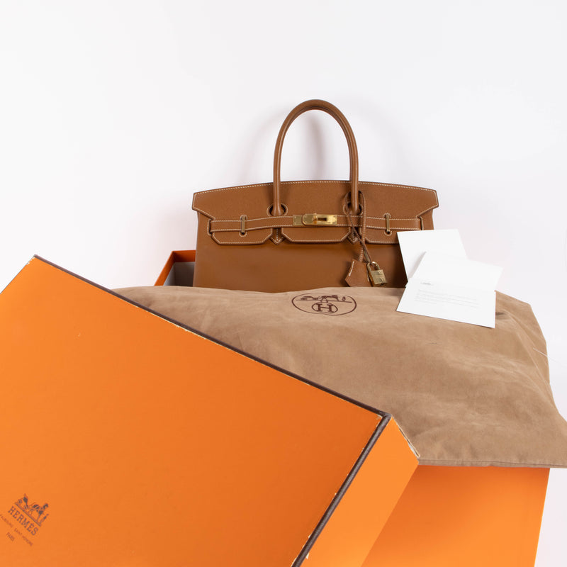 Hermès Birkin 35 Gold Courchevel GHW